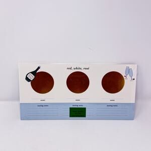 Kate Spade New York Wine Tasting Sheets Red White Rose 25 Sheets New 12 x 6